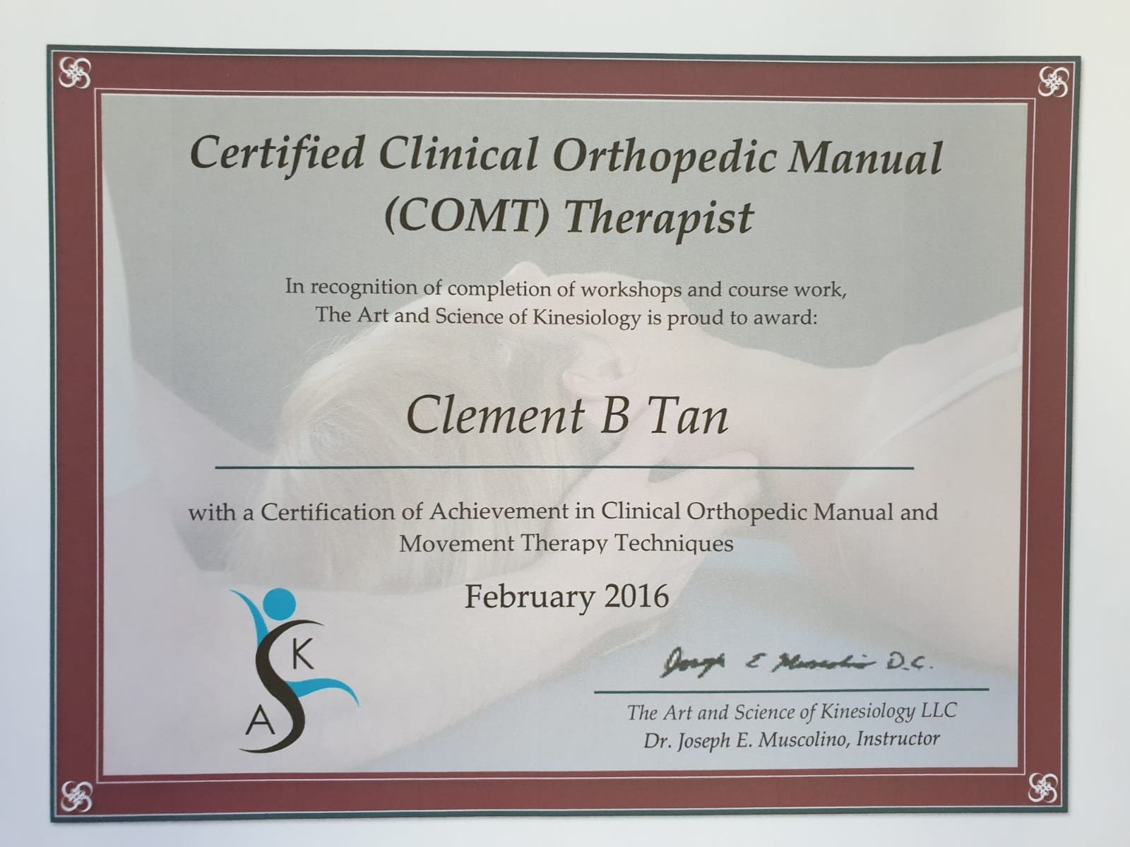 Certified Clinical Orthopedic Manual Therapist